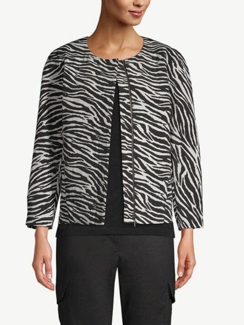 Chico’s Zebra Stripe Jacket, Large
